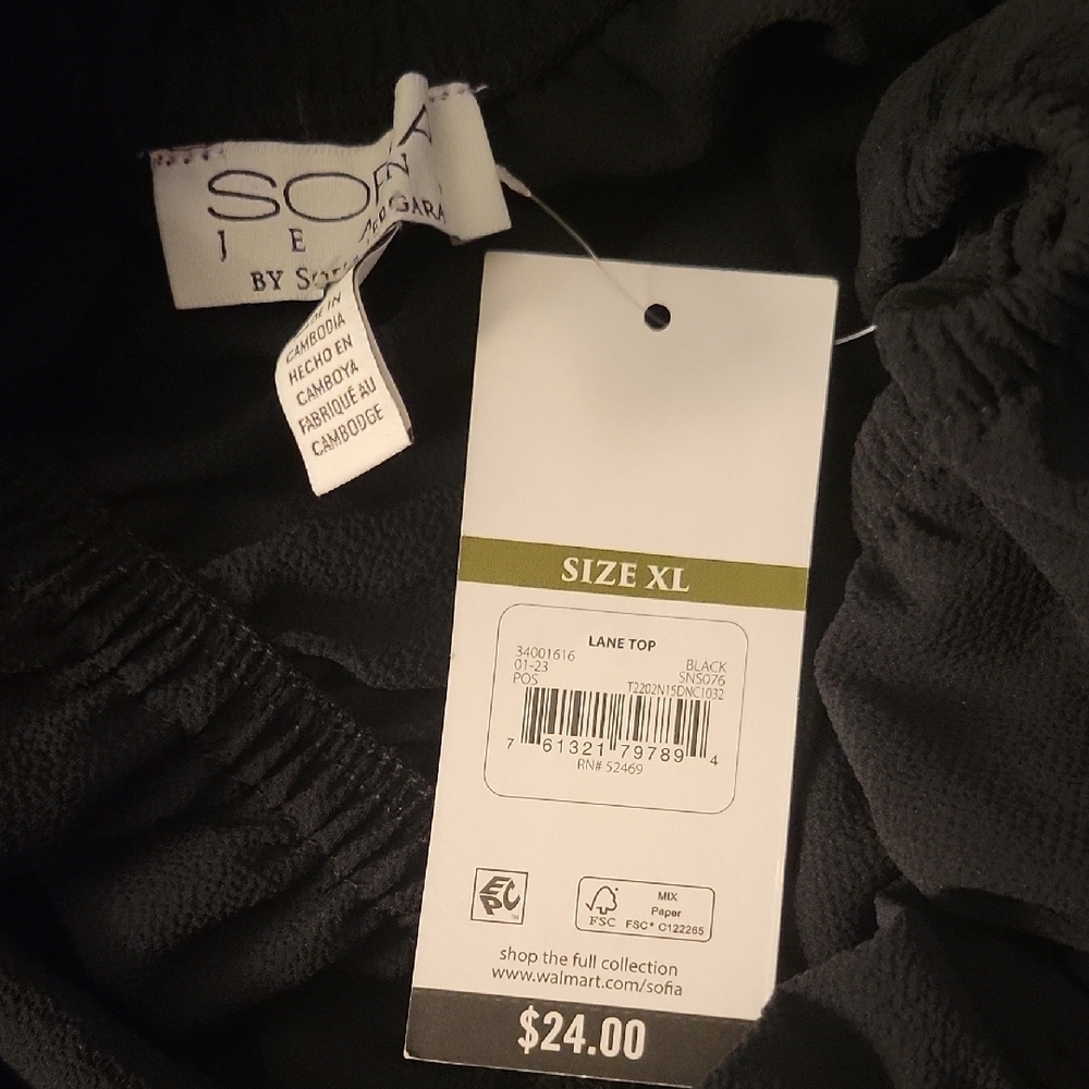 Sofia by Sofia Vergara Midnight Ruffle Blouse - Picture 3 of 3